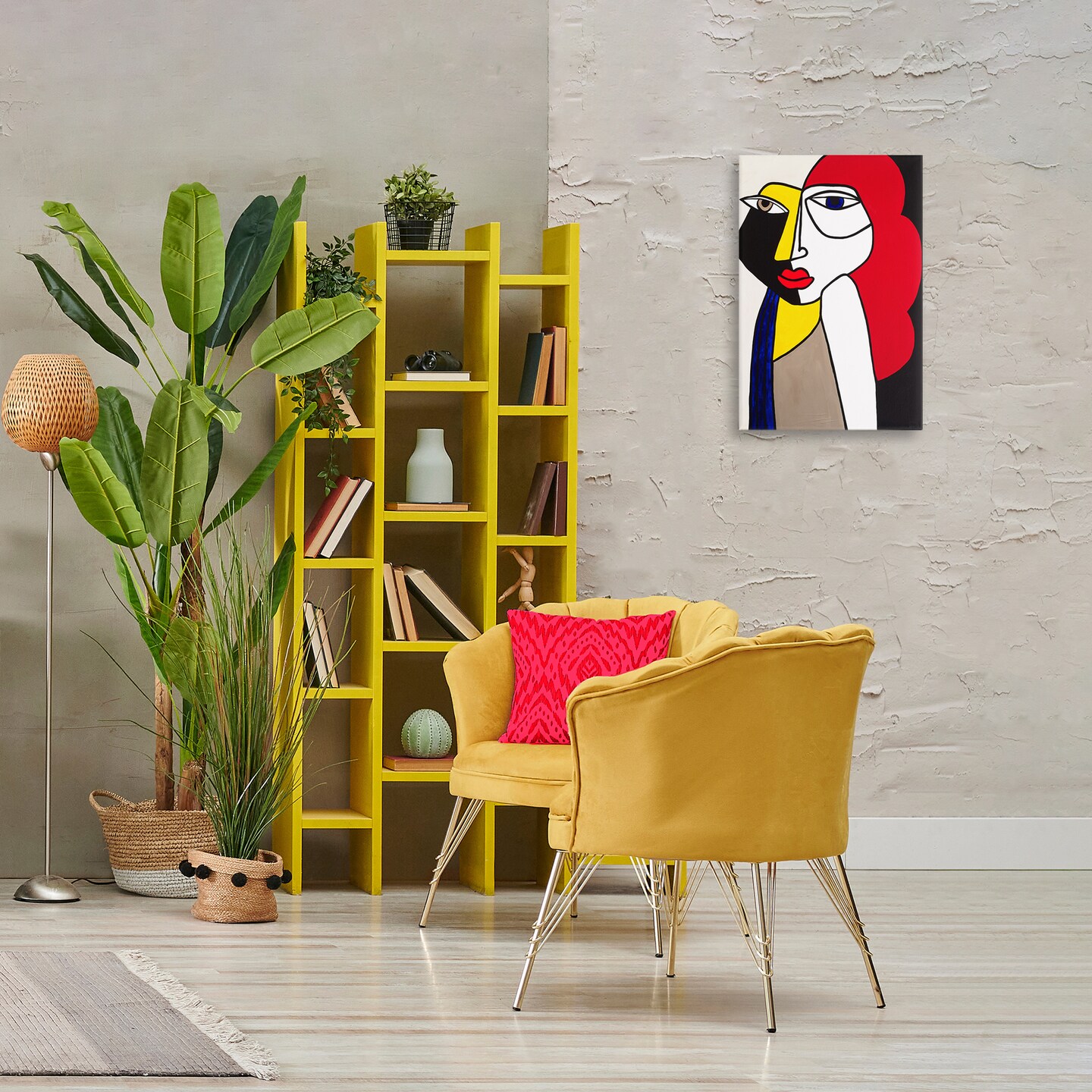 Stupell Industries Her Abstract Cubism Face Canvas Wall Art Design by Ruth Fromstein