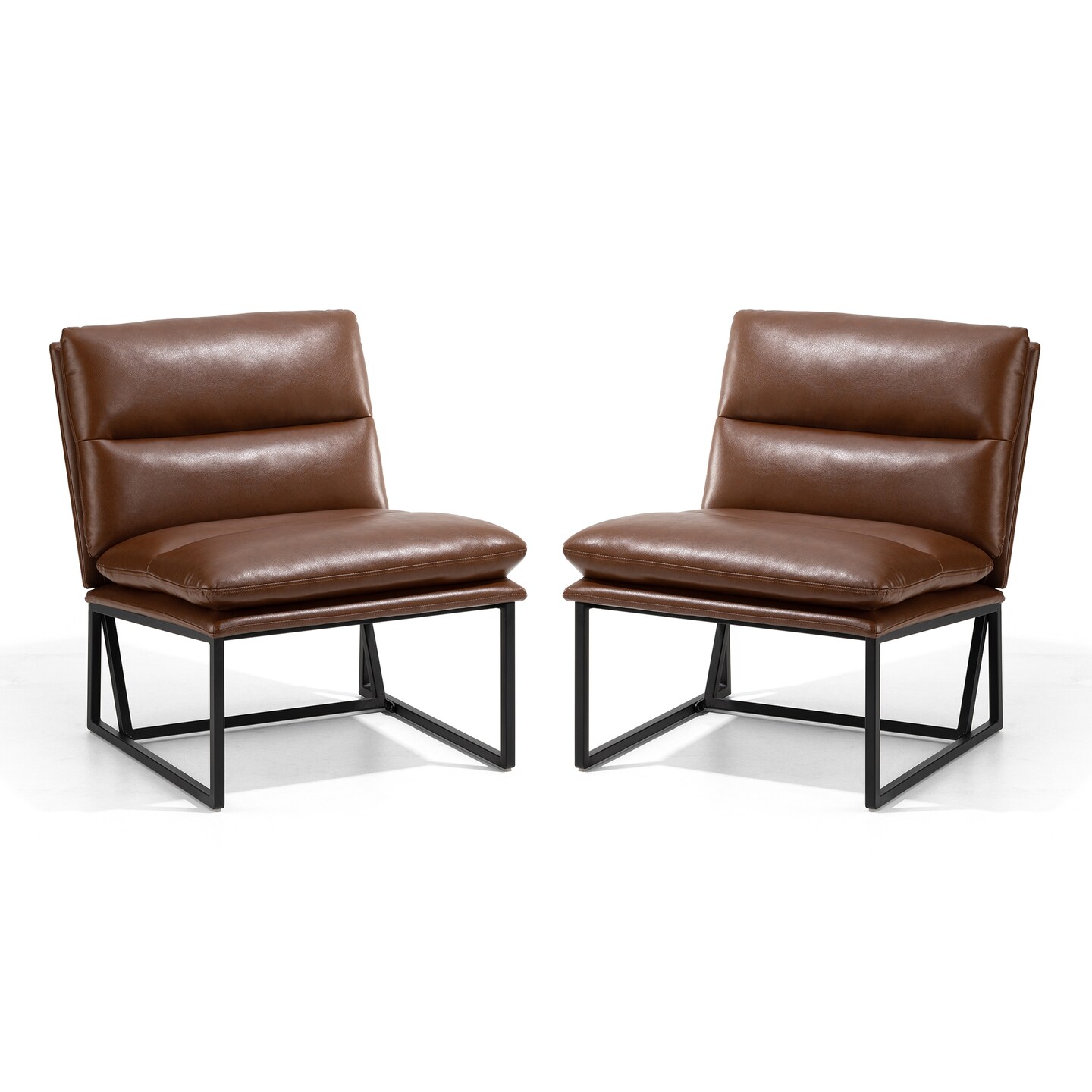 30.25&#x22;H Modern Soft PU Leather Armless Accent Chair