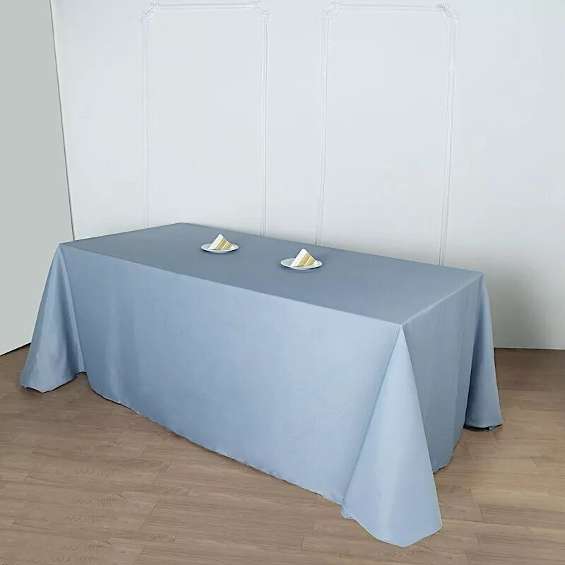 90x156-Inch DUSTY BLUE RECTANGULAR Polyester Tablecloths Catering Wedding