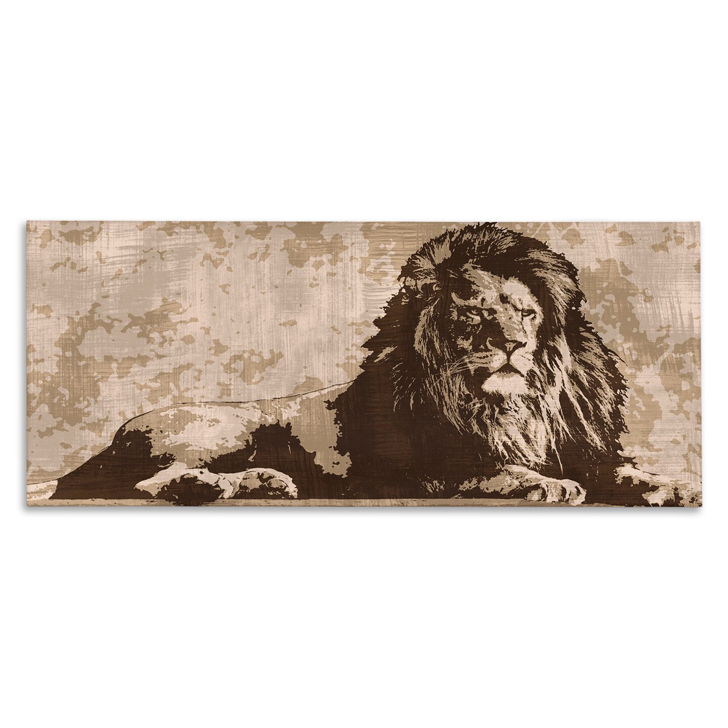 Stupell Industries Rustic Impression Lion Canvas Wall Art Design by Andrew Cooper