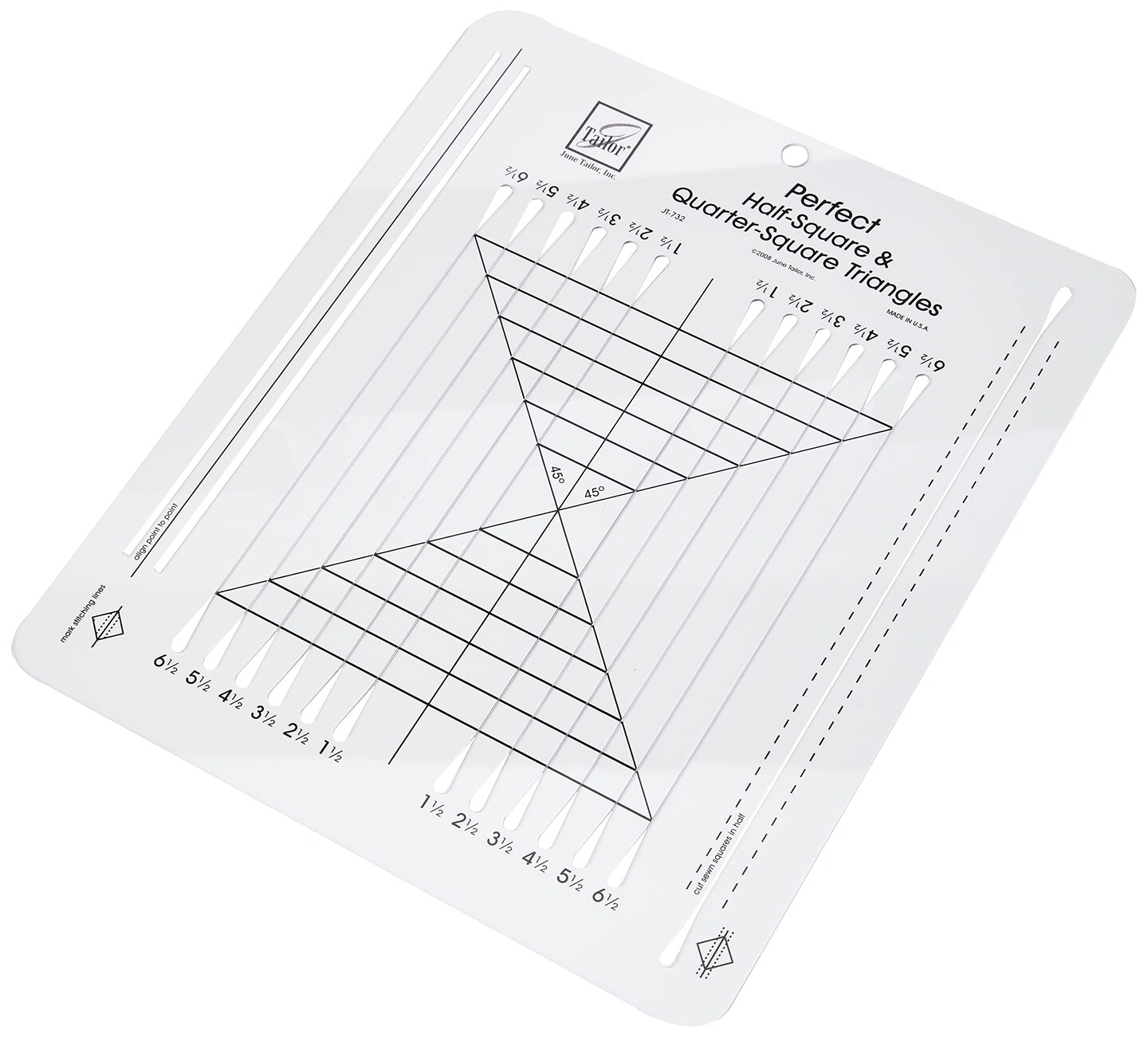 June Tailor Half-Square &#x26; Quarter-Square Triangles Ruler
