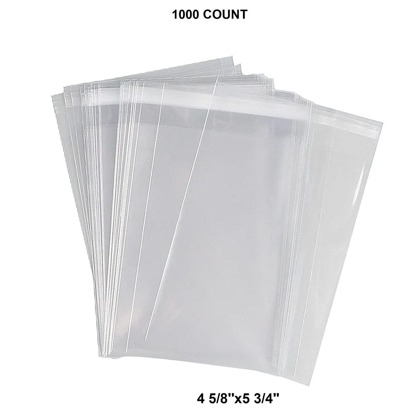 1.2 Mil Self-Sealing Poly Bags with Lip &#x26; Tape 4 5/8&#x27;&#x27; x 5 3/4&#x27;&#x27;