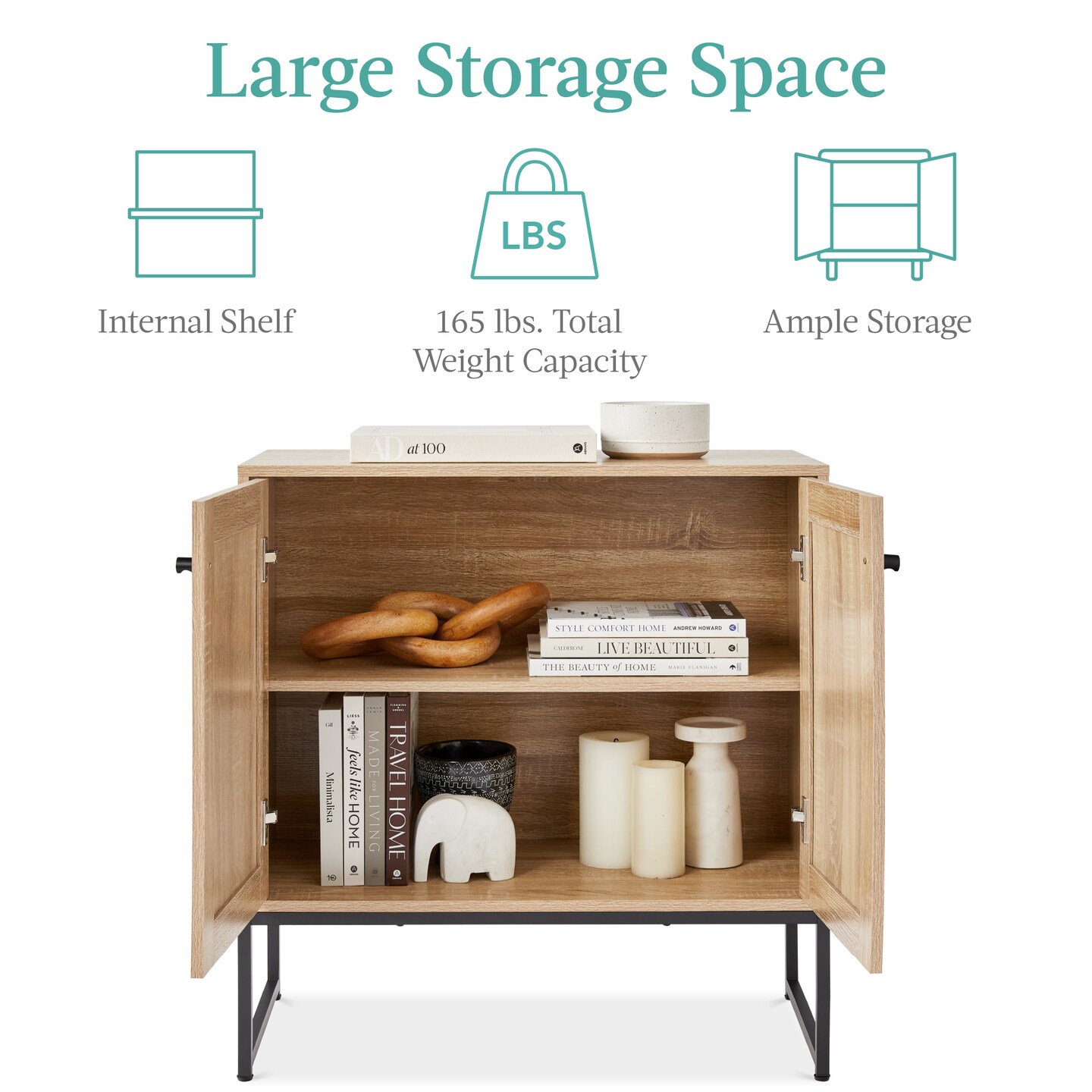 Best Choice Products 2-Door Rattan Storage Cabinet, Accent Furniture, Cupboard w/ Non-Scratch Foot Pads