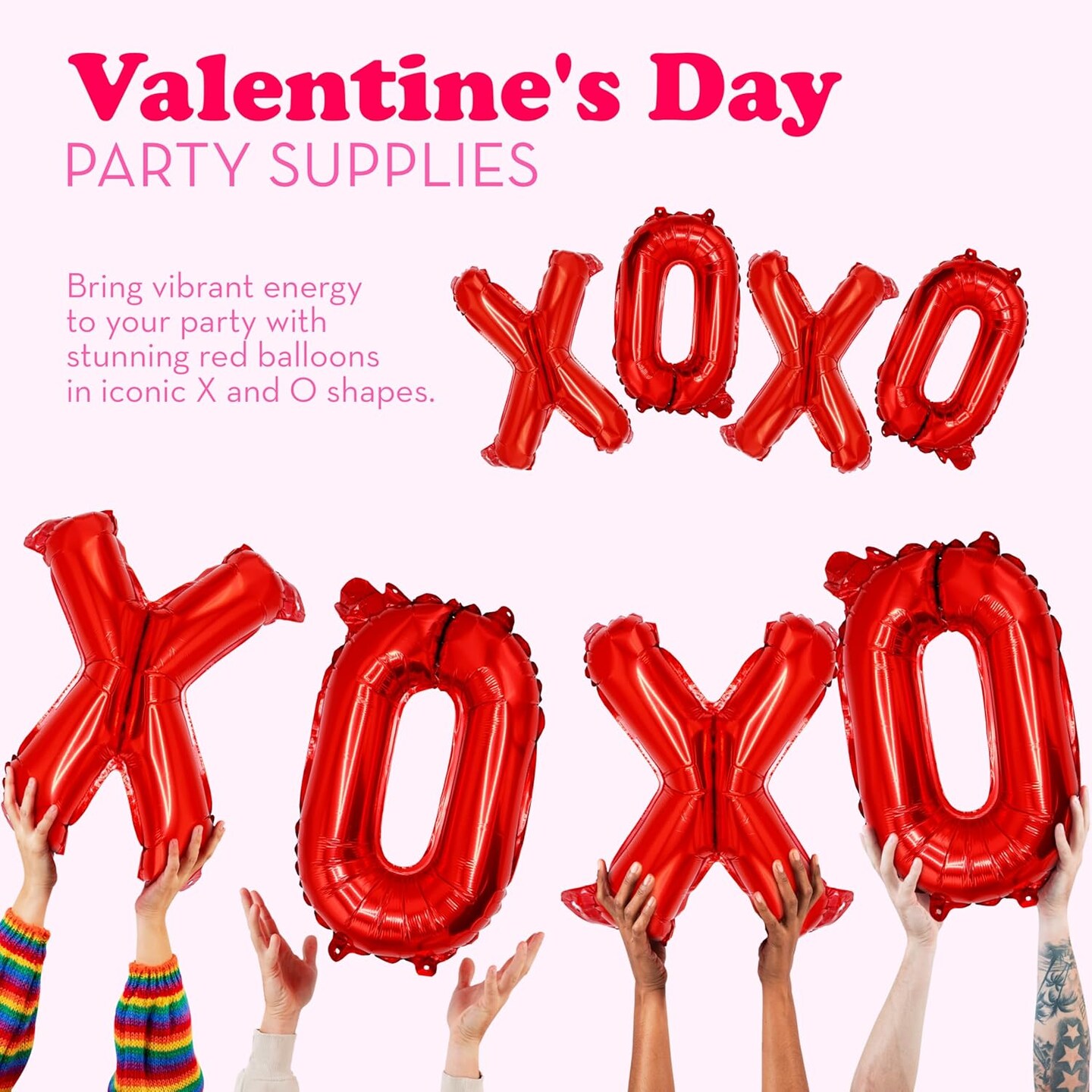 4E's Novelty 16 Inch XOXO Balloons - Valentine's Day Party Supplies Decorations