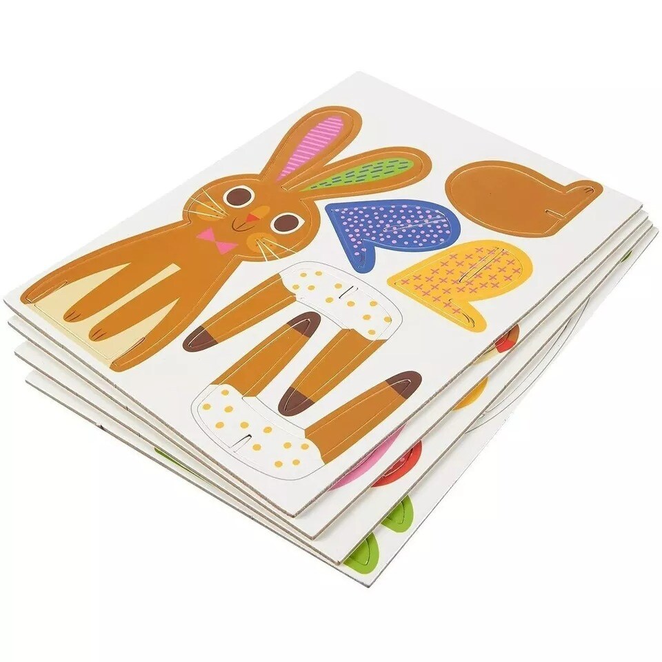 8x Easter 3D Farm Animal Paper Jigsaw Puzzles for Kids Ages 3+ Spring Decoration