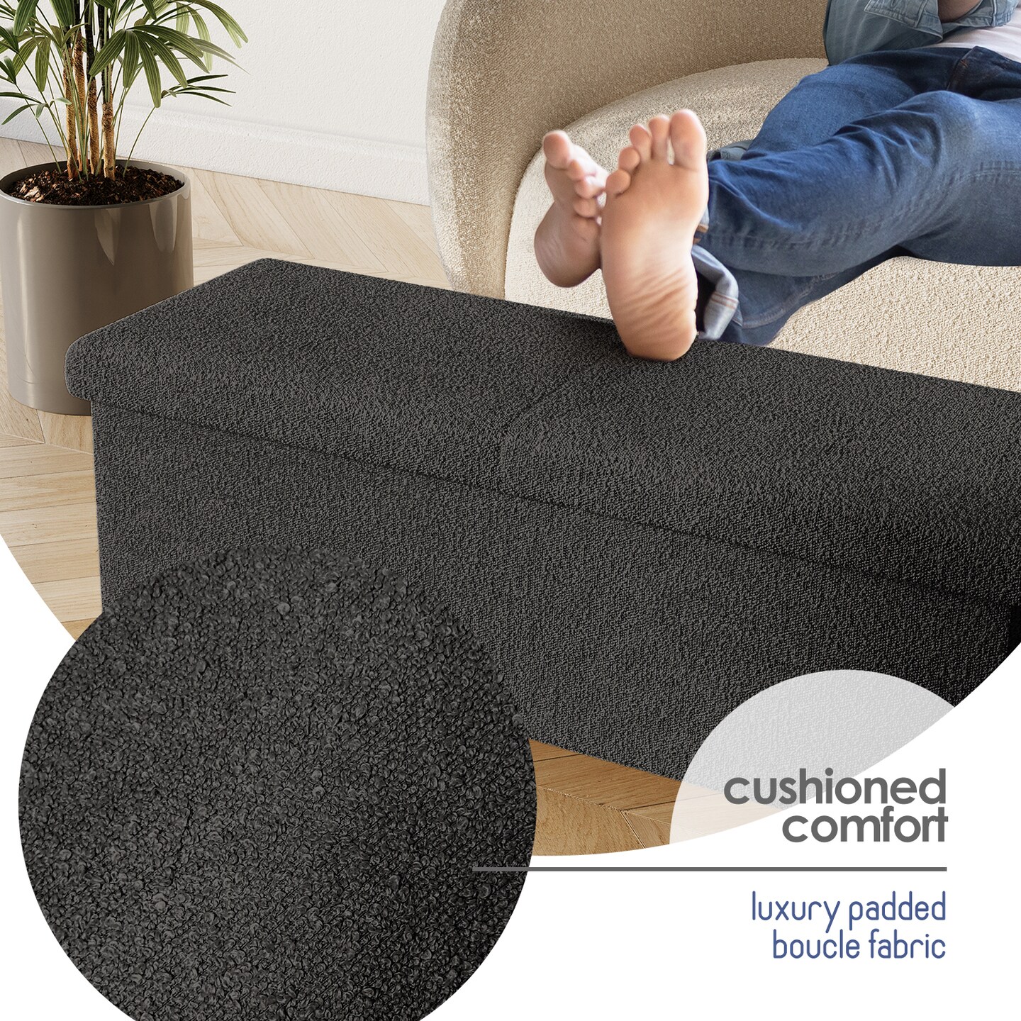 StorageBud Ottoman with Storage for Living Room