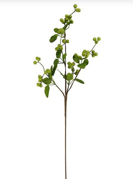 Green Artificial Berry Spray 31&#x22; | Faux Greenery Stem for Floral Arrangements