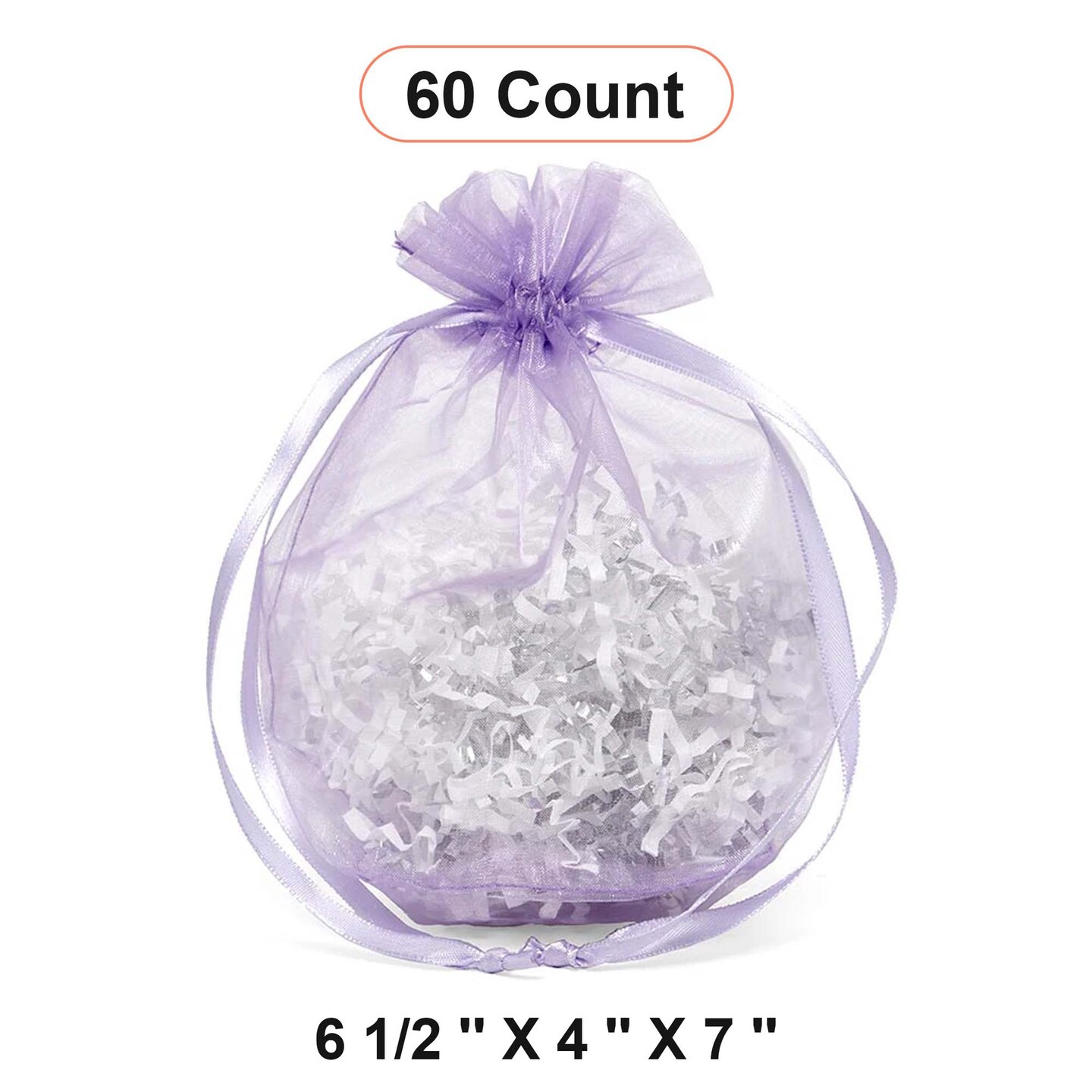 Wide Round Flat Bottom Organza Bags 6 1/2 &#x27;&#x27; X 4 &#x27;&#x27; X 7 &#x27;&#x27; for Favor Packaging