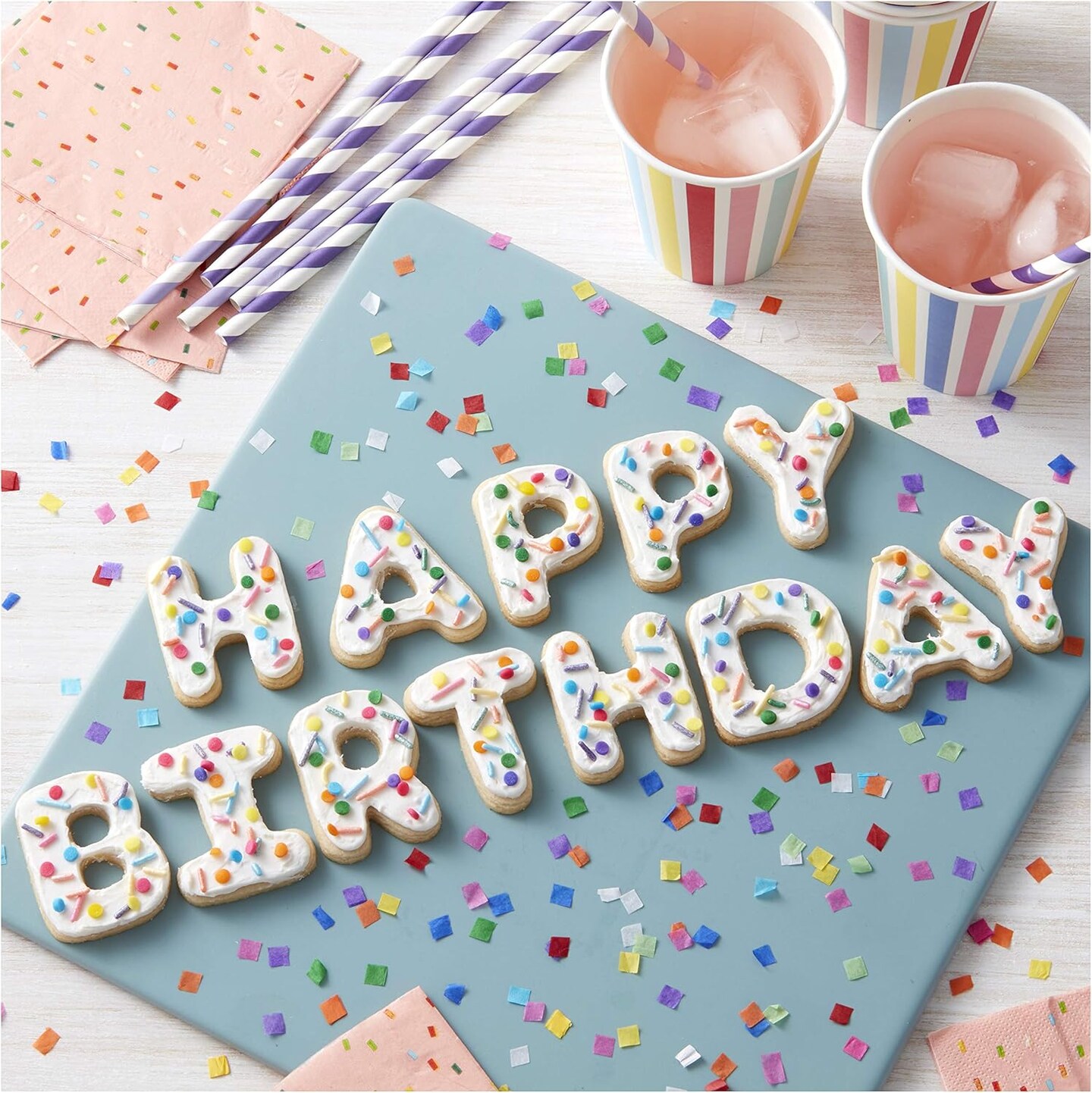 Cookie Cutters Set 101-Piece Alphabet Numbers Holiday Shapes Set