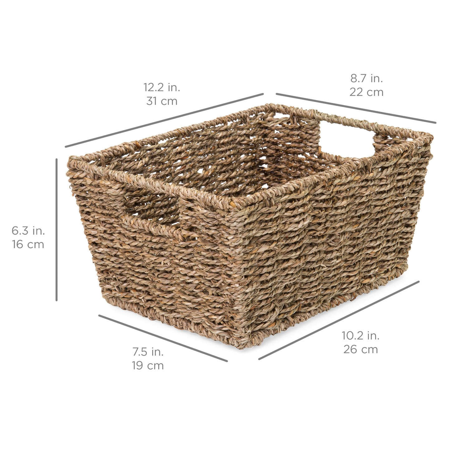 Best Choice Products Set of 4 Multipurpose Stackable Seagrass Storage Laundry Organizer Baskets w/ Handles