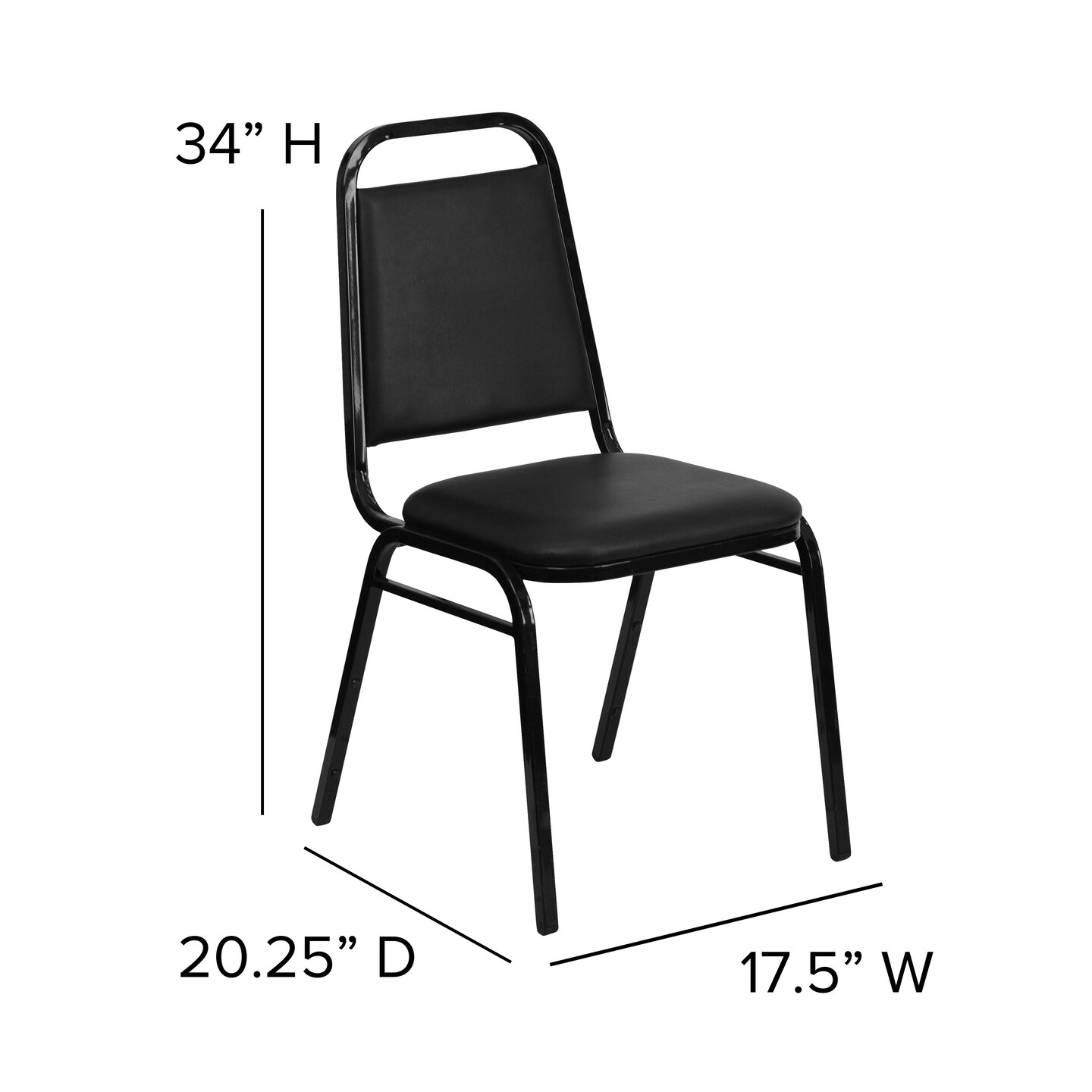 Emma and Oliver 4 Pack Trapezoidal Back Stacking Banquet Chair