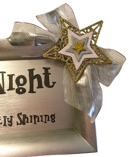 Dollar Tree Plastic SILVER TRAY Christmas Holiday Wall Art OH HOLY NIGHT Handmade Gift Idea product 3
