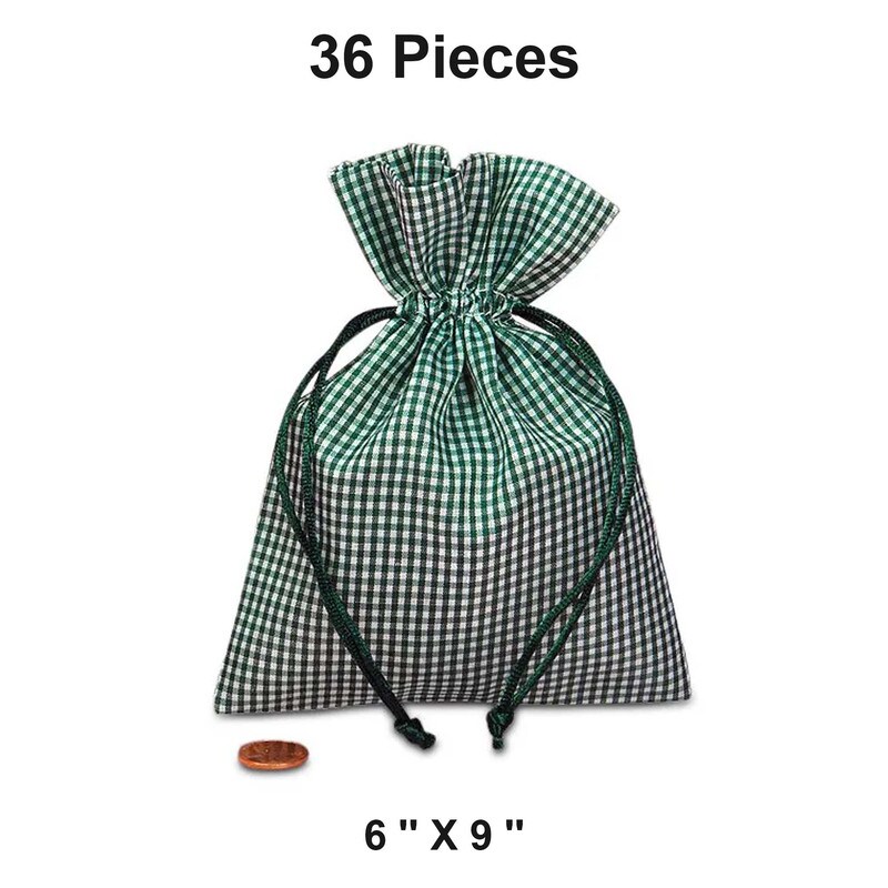 Gingham Green Covers 6&#x27;&#x27; x 9&#x27;&#x27; Ideal for Party Favors
