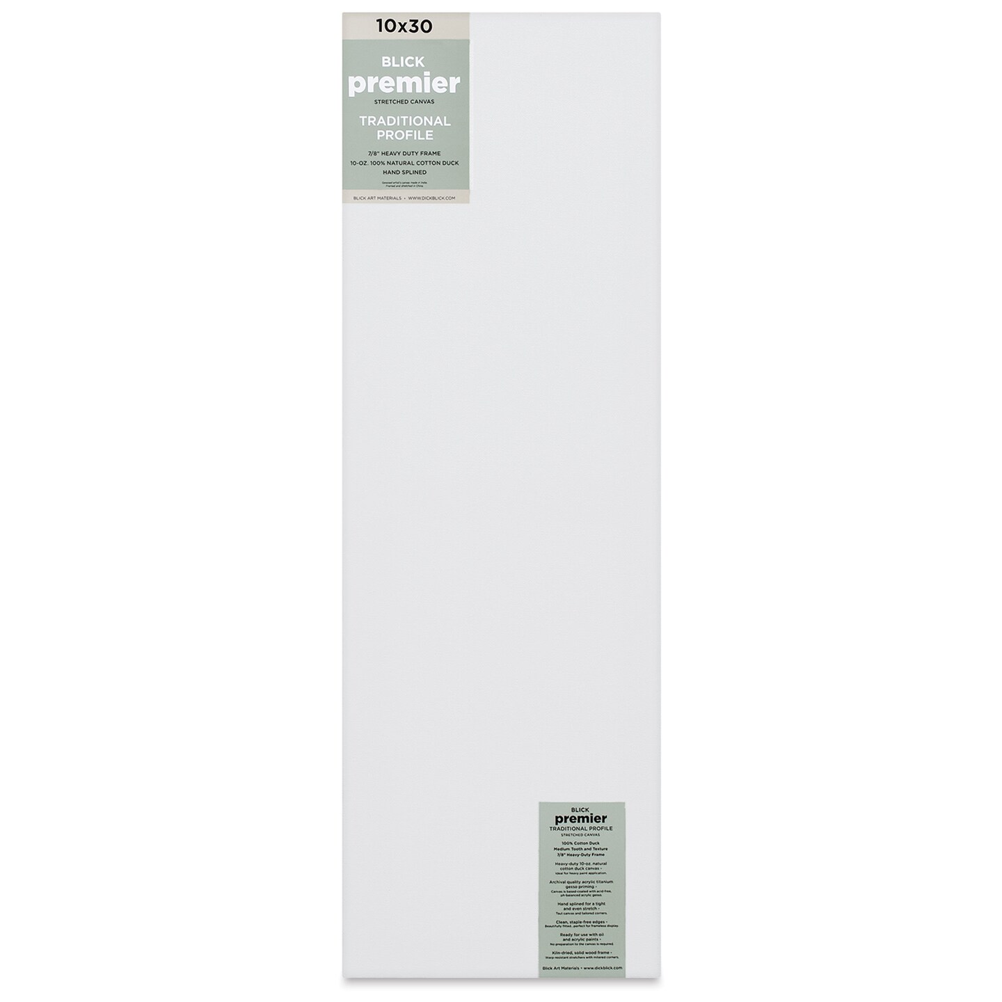 Blick Premier Stretched Cotton Canvas - Traditional Profile, Splined, 10&#x22; x 30&#x22;