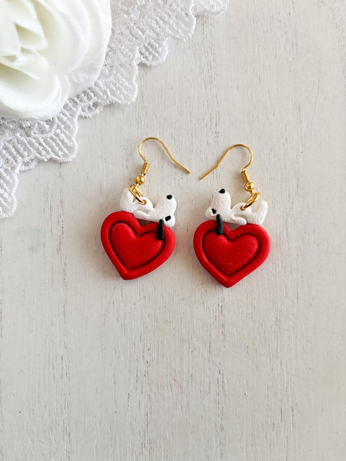 プニ　HUMAN MADE Heart Earrings 赤青セット Snoopy earrings | MakerPlace by Michaels