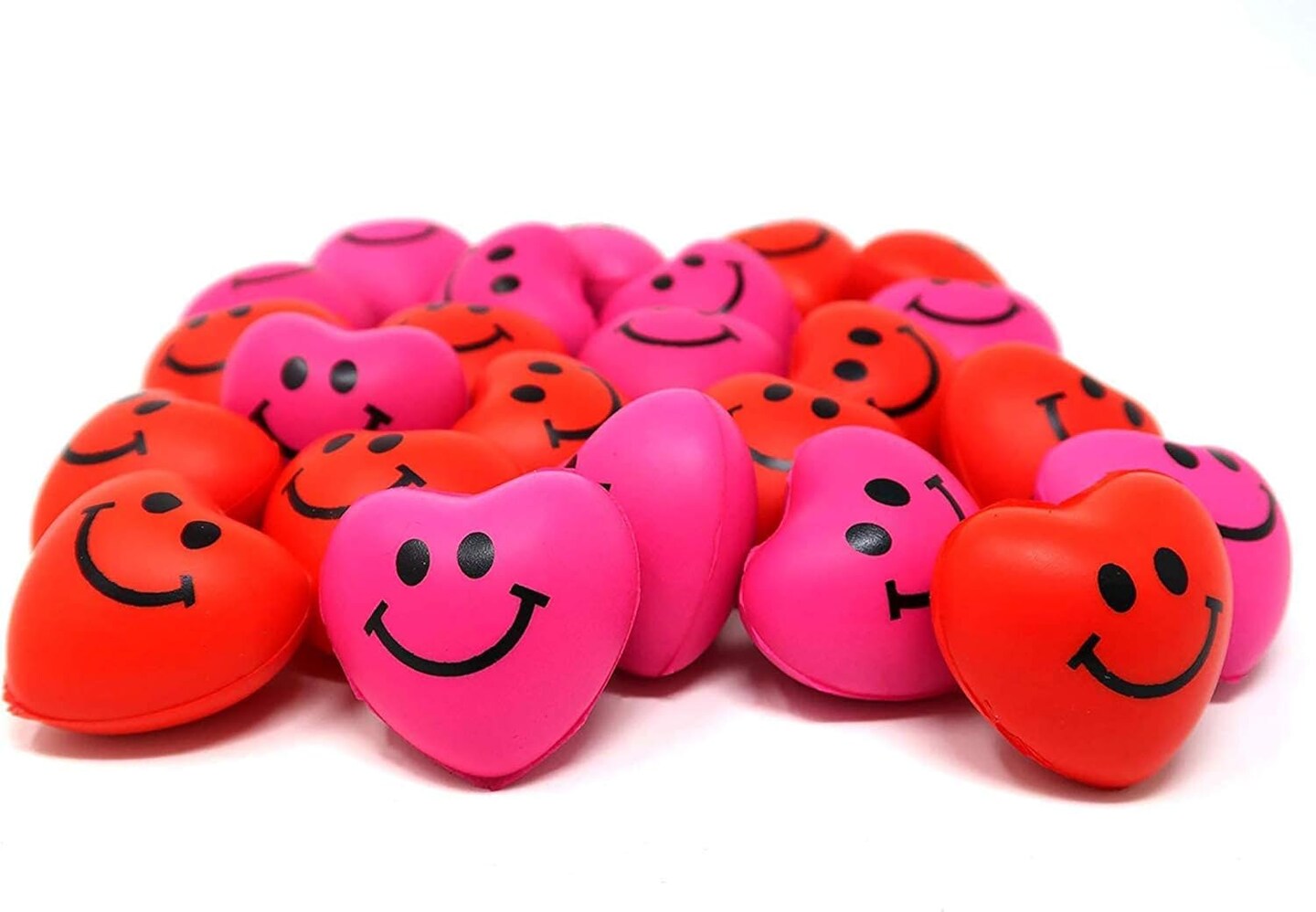 4E's Novelty 48 Pack Heart Stress Balls - Squishy Stress Balls for Kids & Adults