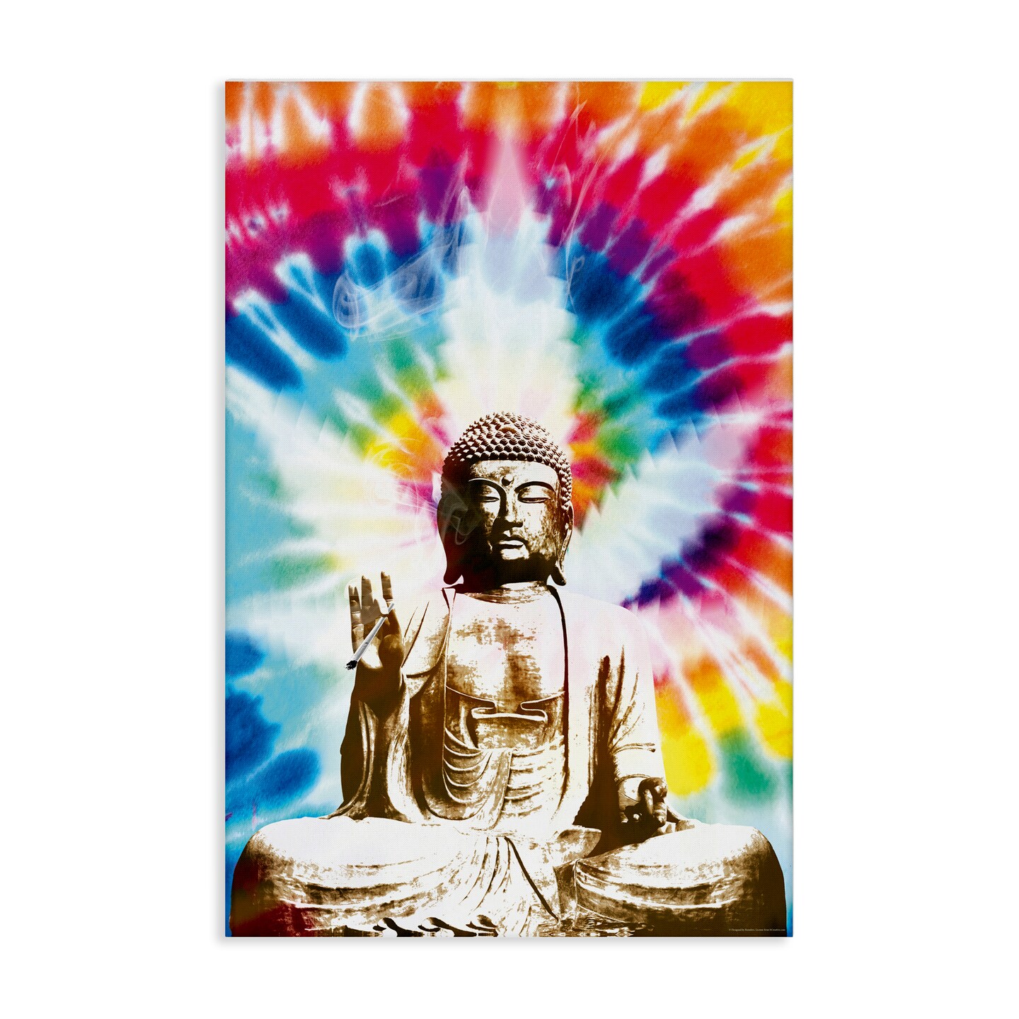Stupell Industries Hippie Tie Dye Buddha Canvas Wall Art Design by Reinders