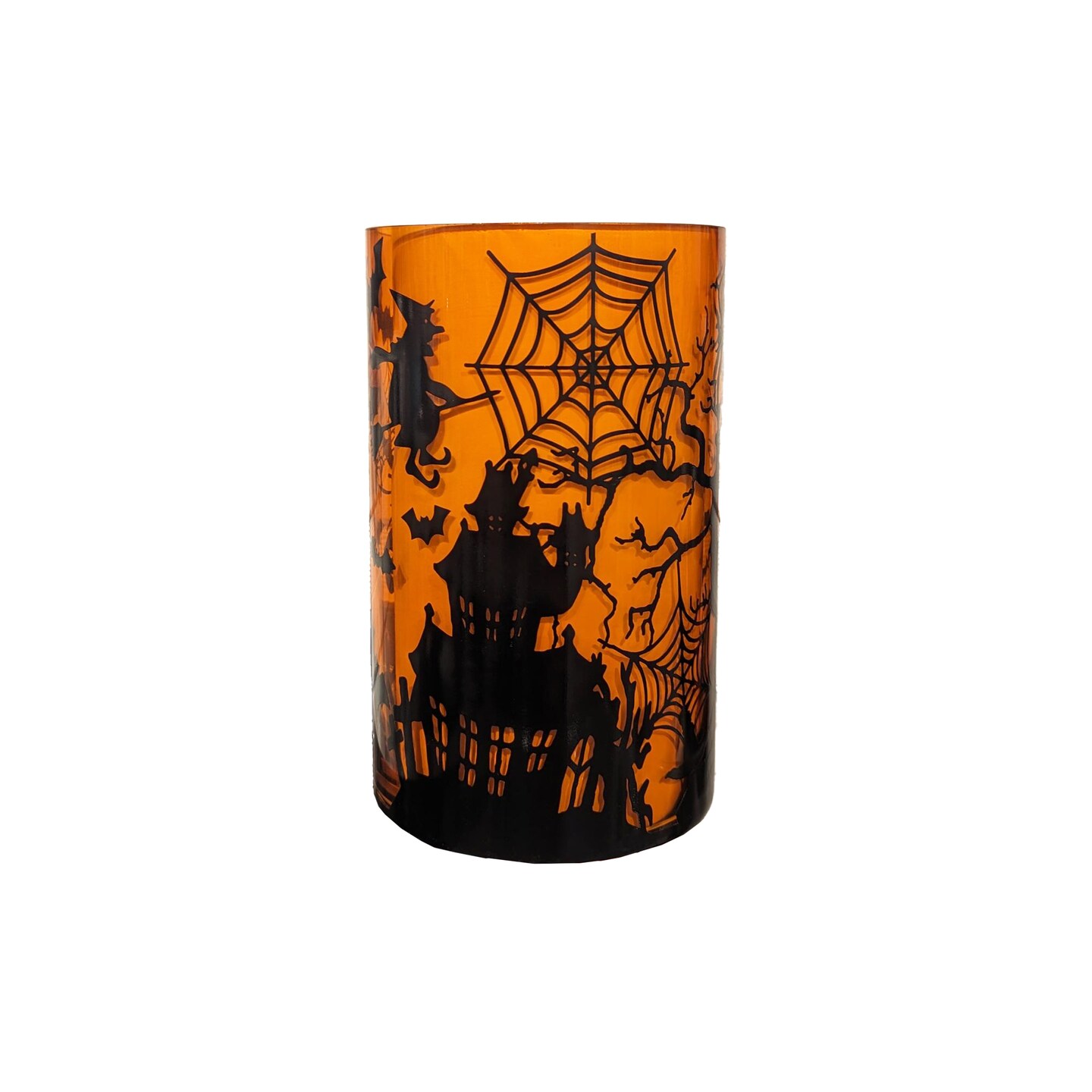 8" Tall x 5" Wide Spooky Night Halloween Glass Container Large