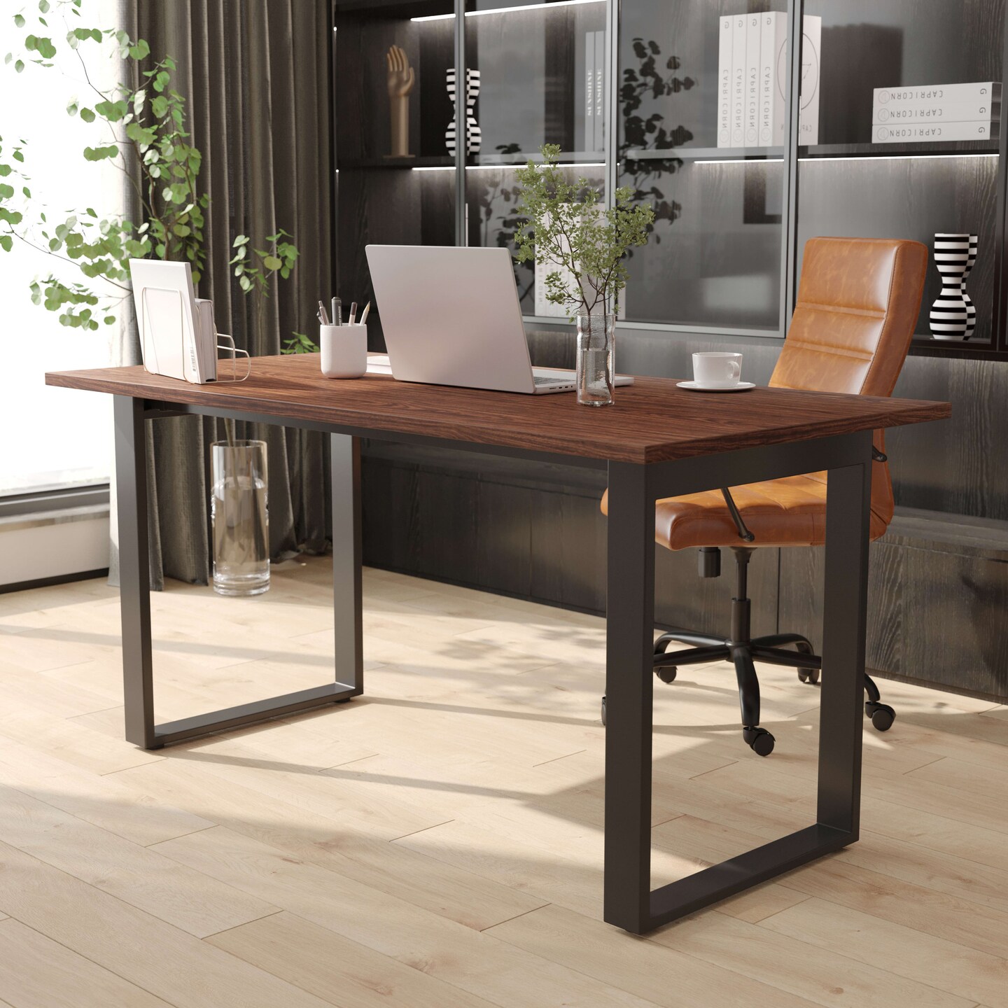 Emma and Oliver Remy 60x30 Dining or Gaming Table with Double Sided Laminate Table Top and Heavy Duty U-Frame Steel Base