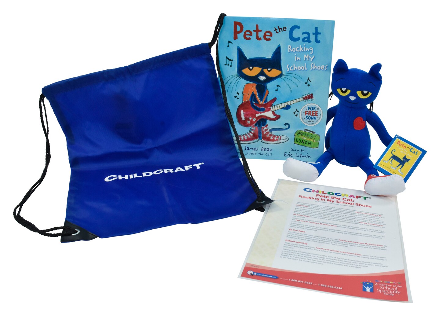 Childcraft Pete the Cat: Rocking in My School Shoes Literacy Bag, Book, and Plush