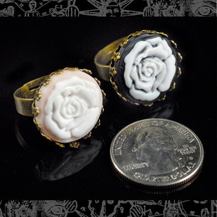 Antiqued Bronze Filigree Ring Blanks with 20mm Round Settings  Set of Six - RING6