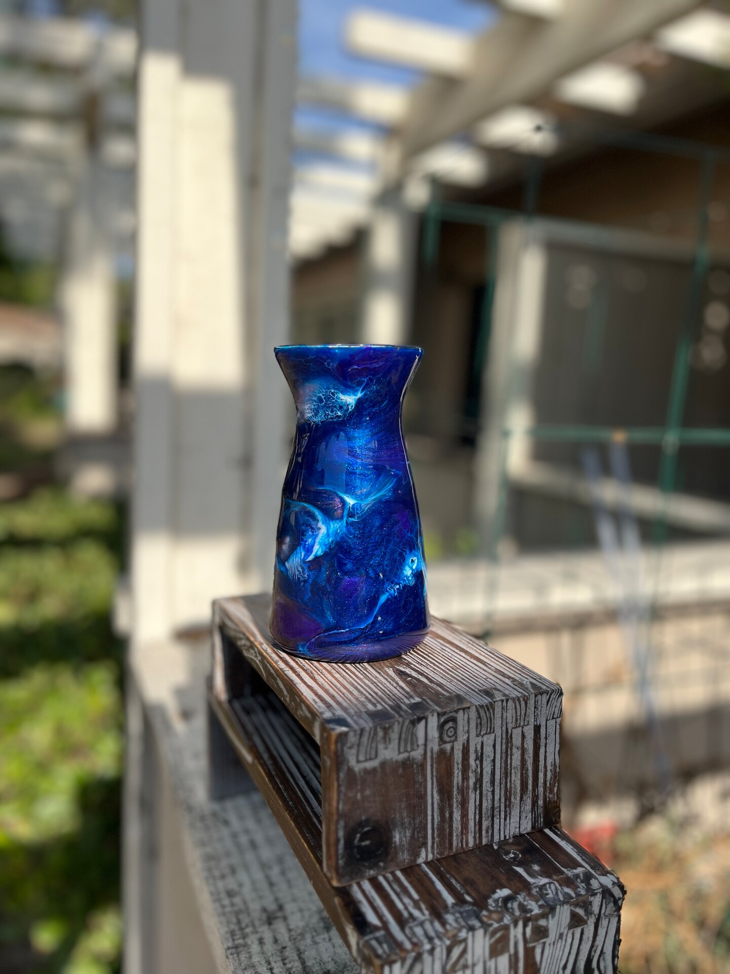 Mini glass vase | Blue violet glass vase | MakerPlace by Michaels