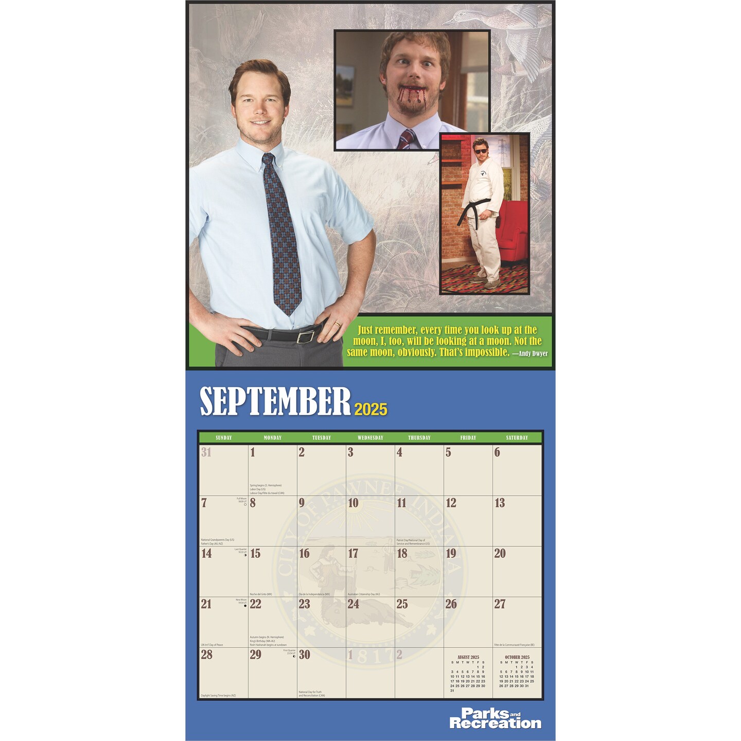 Parks and Recreation OFFICIAL | 2025 12 x 24 Inch Monthly Square Wall Calendar | Cal Ink | Humor Entertainment Television