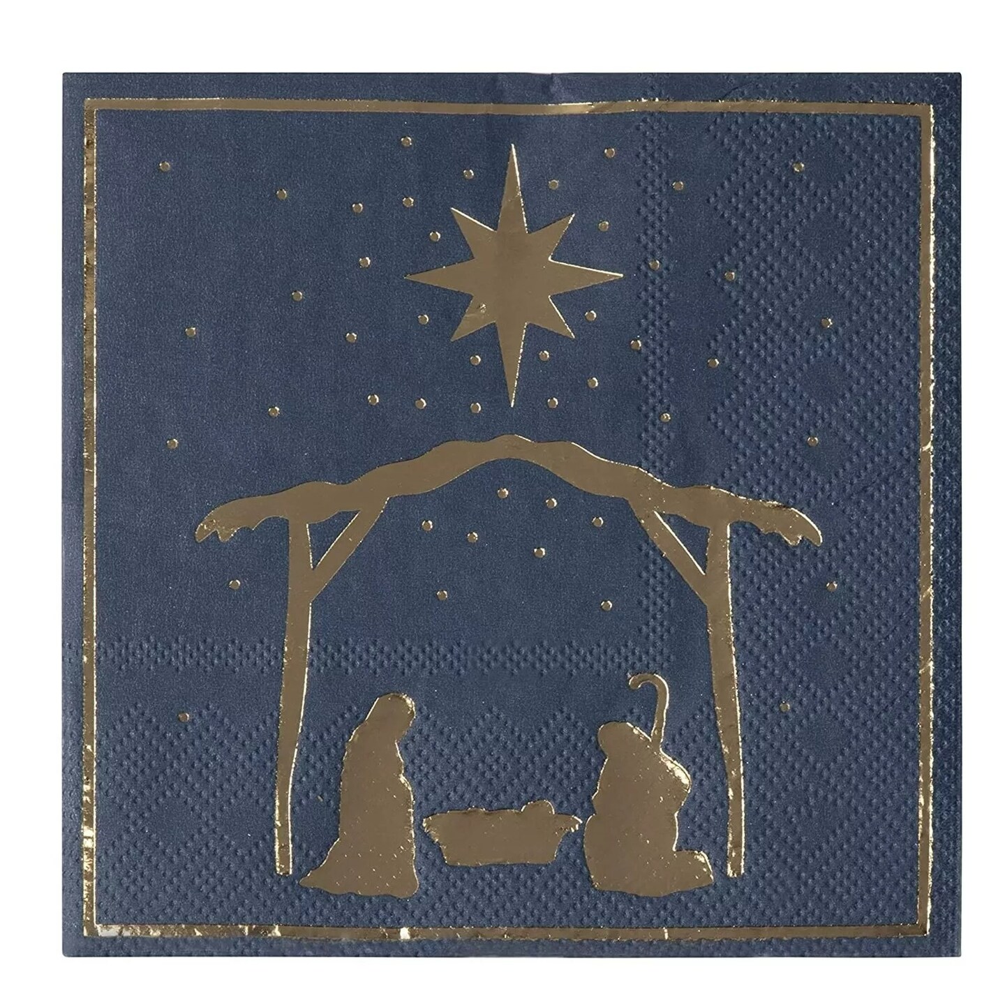 50x Christmas Cocktail Napkin Paper Disposable for Party, 5x5&#x22; Nativity of Jesus