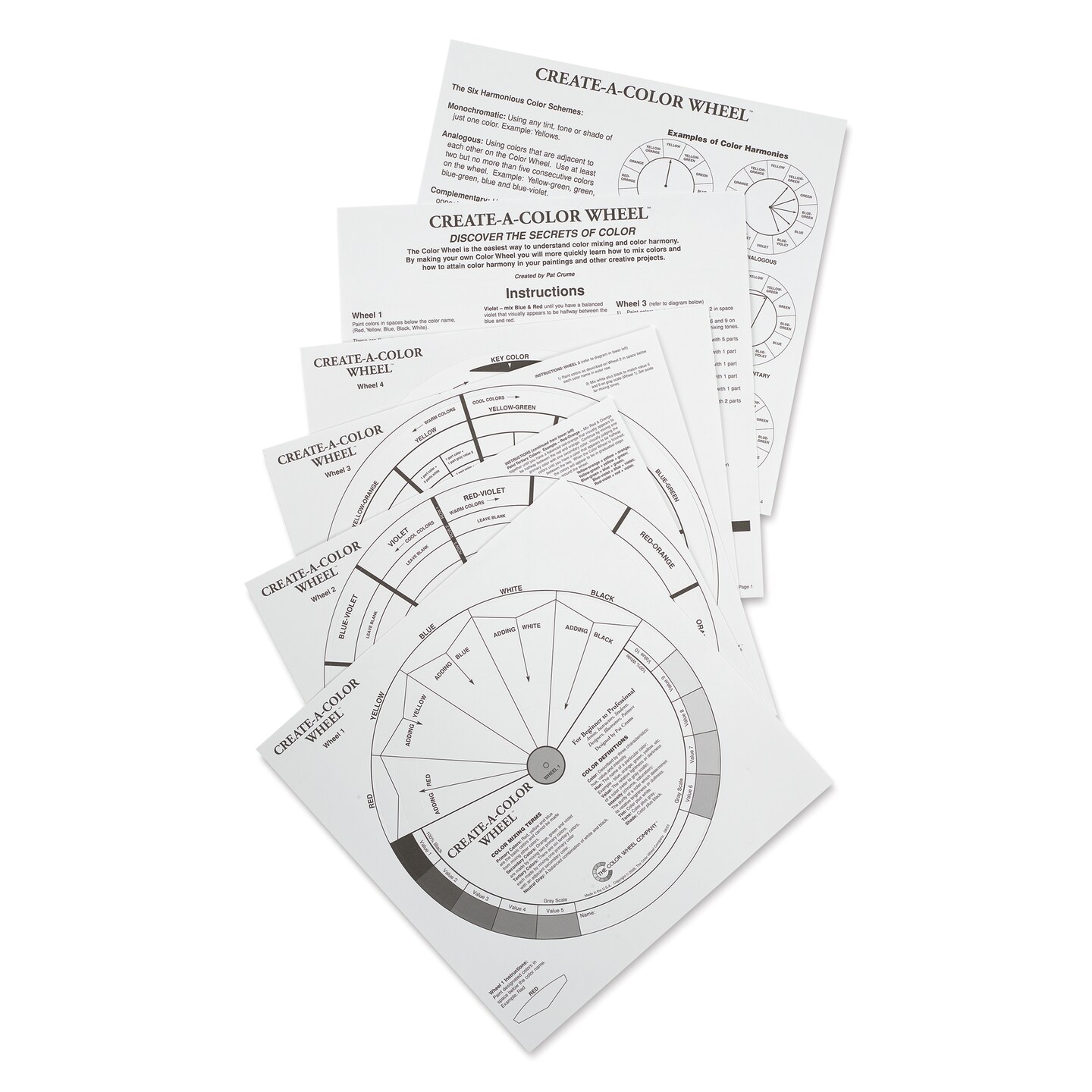 Create-a-Color Wheel Pack - Black/White, Pkg of 10