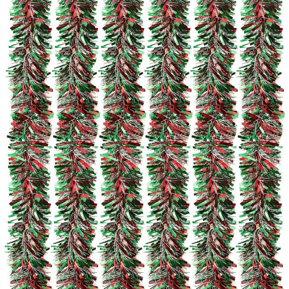 6x Christmas Sparkling Tinsel Garland for Holiday Party Hanging Decor 5.5x112&#x22;