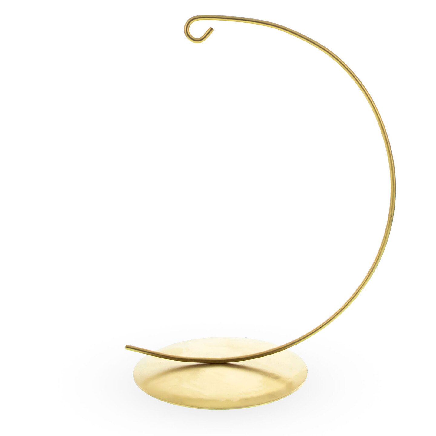 Gold Curved Metal Solid Round Base Ornament Display Stand 5.9 Inches