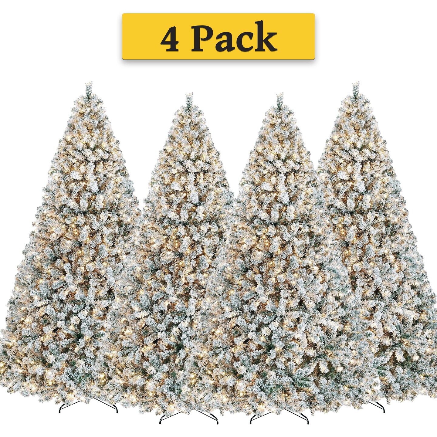 Prelit snow flocked artificial full christmas tree michaels