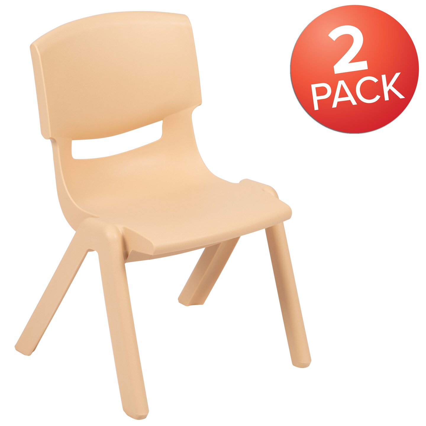 Emma and Oliver 2 Pack Plastic Stackable School Chair with 12&#x22;H Seat, Preschool Seating
