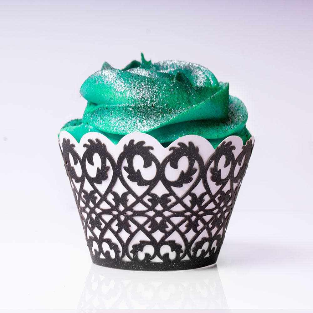 Black Lace Cupcake Wrappers &#x26; Liners | 25 PC Set