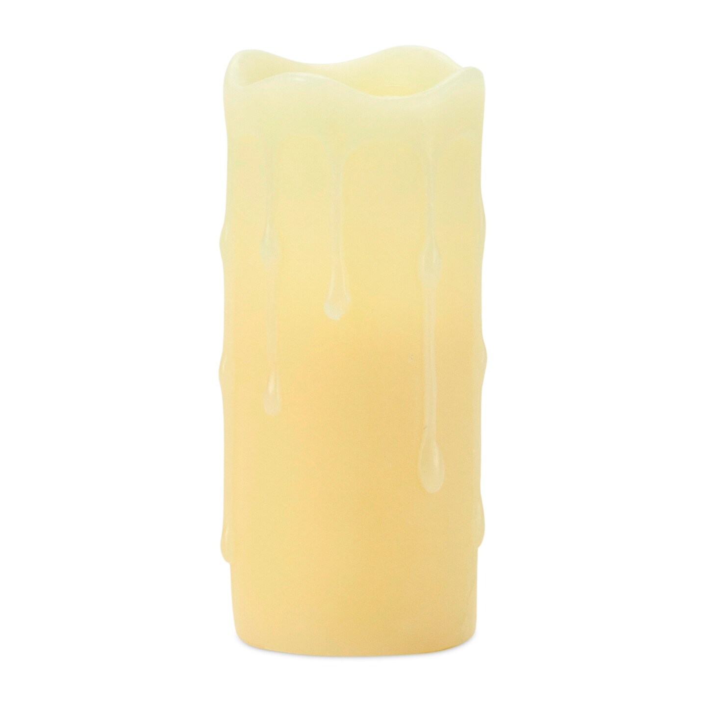 Melrose Set of 6 LED Lighted Flameless Dripping Pillar Candles with Timer 4"