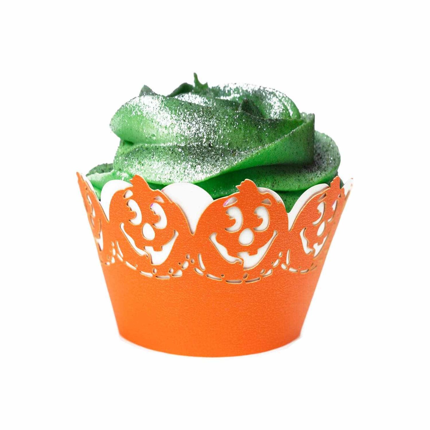 Jack-O&#x27;-Lantern Print Cupcake Wrappers &#x26; Liners | 25 PC Set