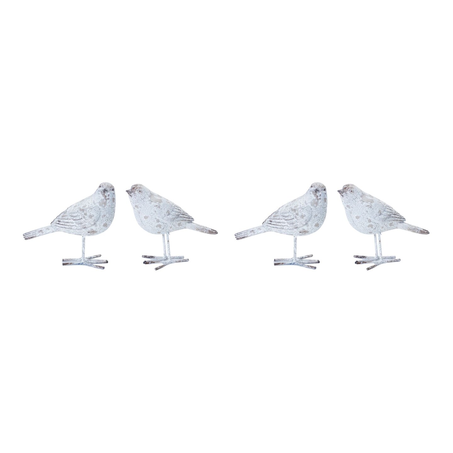 Melrose Set of 4 Weathered Bird Tabletop Figurines 6.25&#x22;