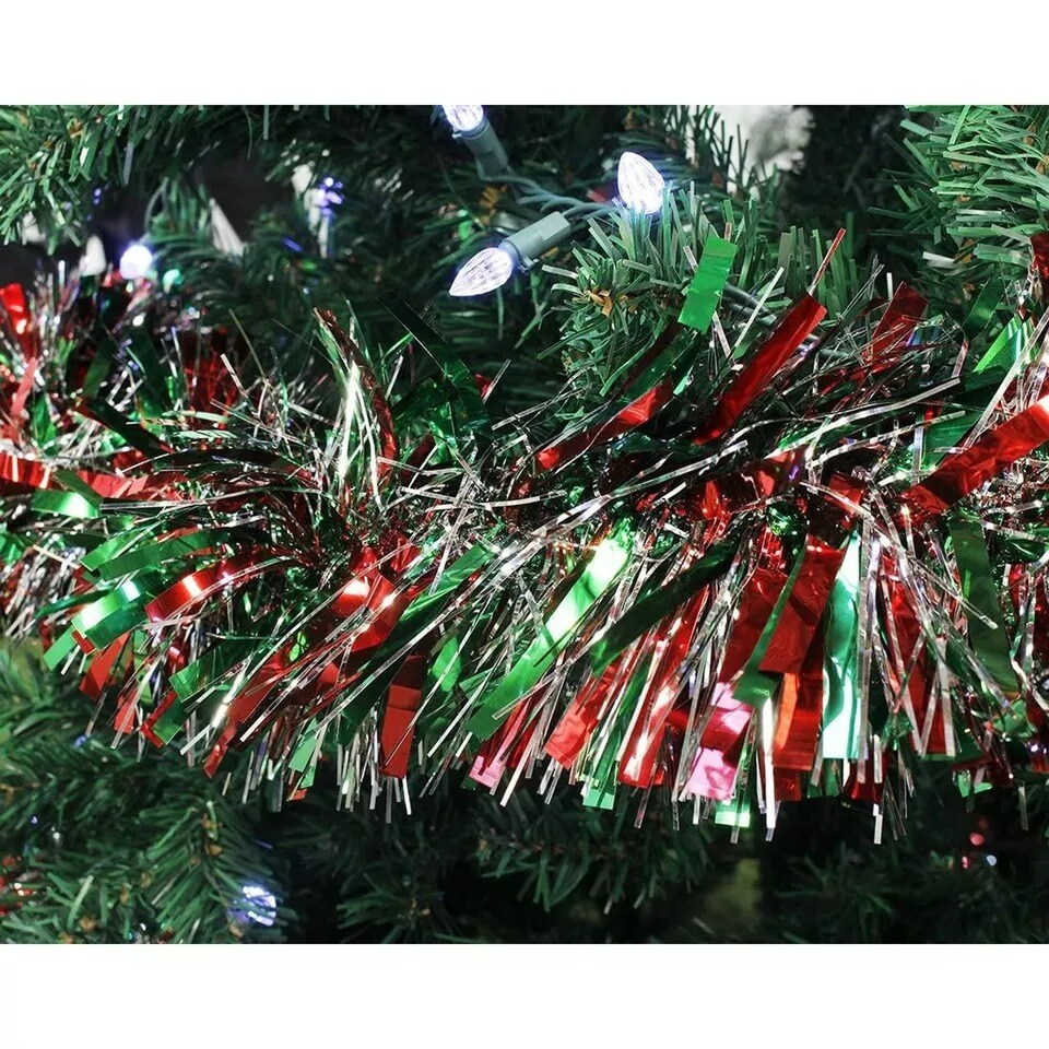 6x Christmas Sparkling Tinsel Garland for Holiday Party Hanging Decor 5.5x112&#x22;