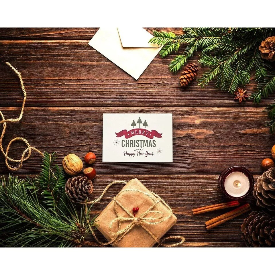 48x Christmas Cards with Envelopes, Retro Modern Blank Greeting Cards Bulk 4x6&#x201C;