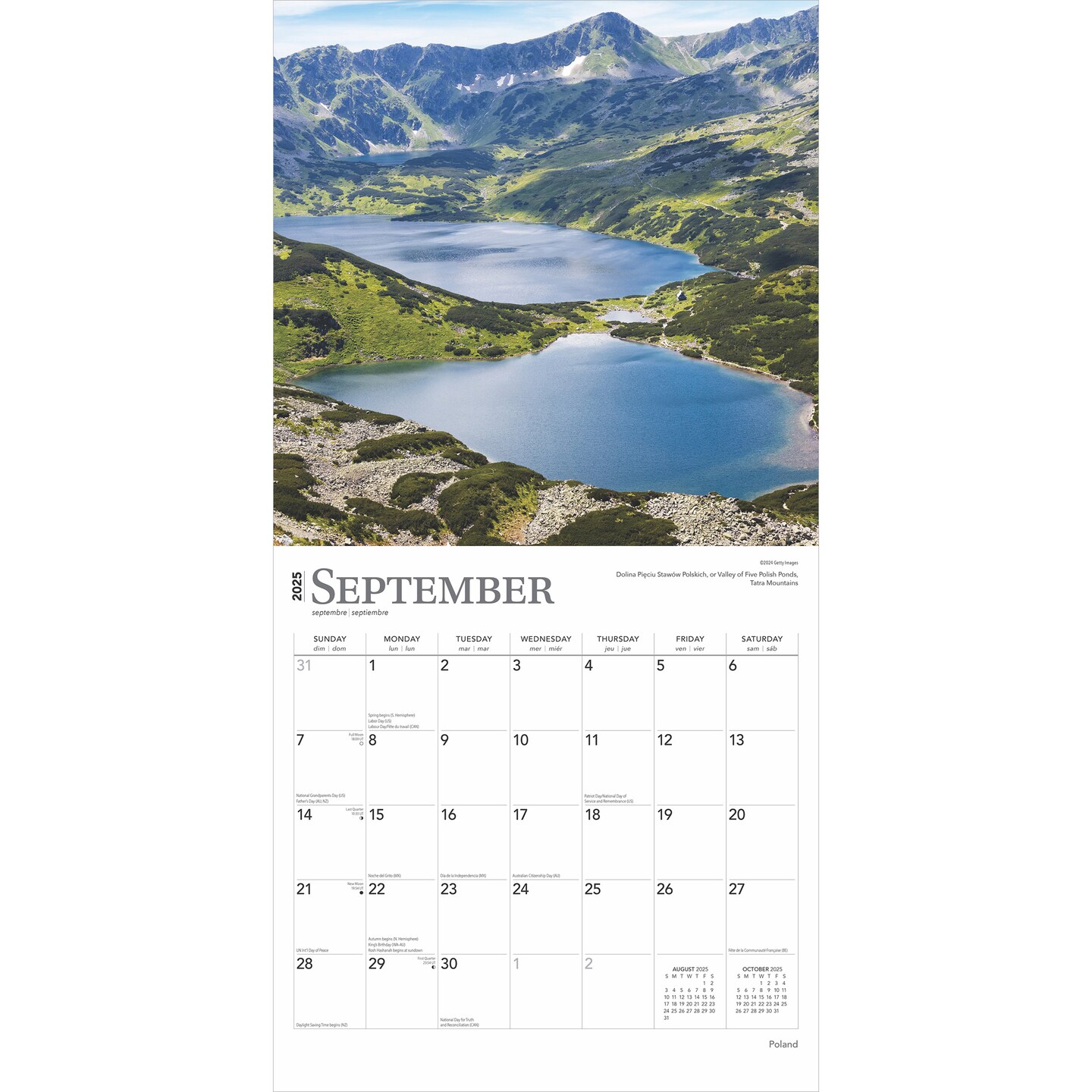 Poland | 2025 12 x 24 Inch Monthly Square Wall Calendar | Plastic-Free | BrownTrout | Travel Europe Warsaw