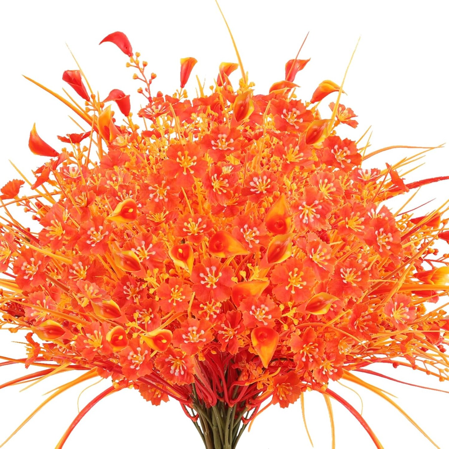 Artificial Fall Flowers for Outdoors Fake Flowers, 12 Bundles Fake Mums ...