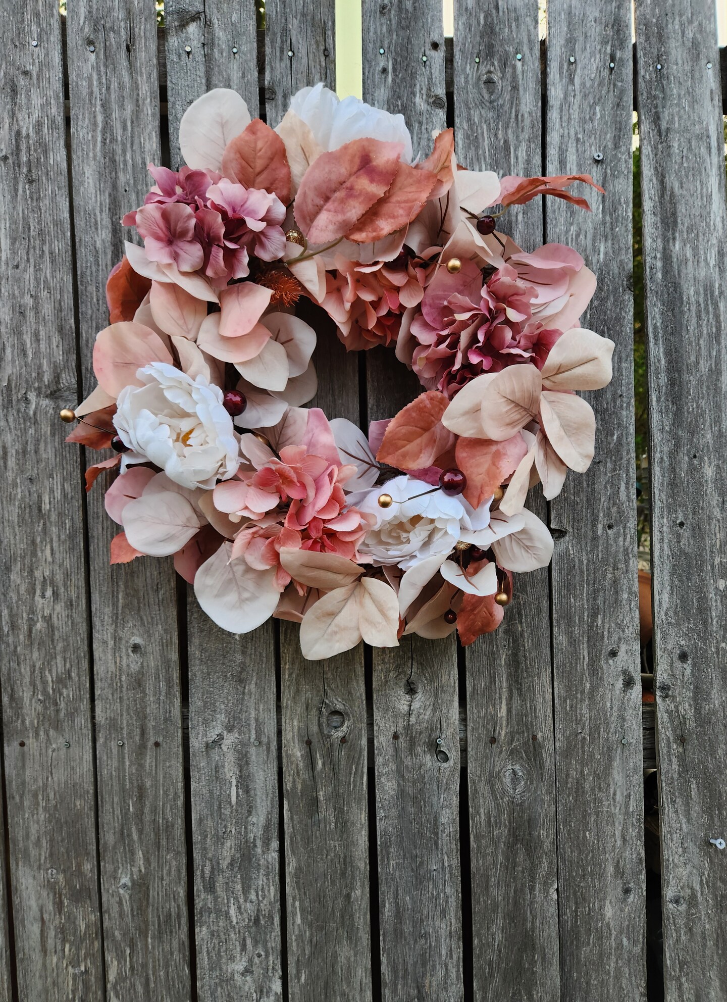 Autumn Rose and Hydrangea Wreath for Decoration, Front Door Hanger, Autumn Decor, top Fall Decoration, Artificial Flowers