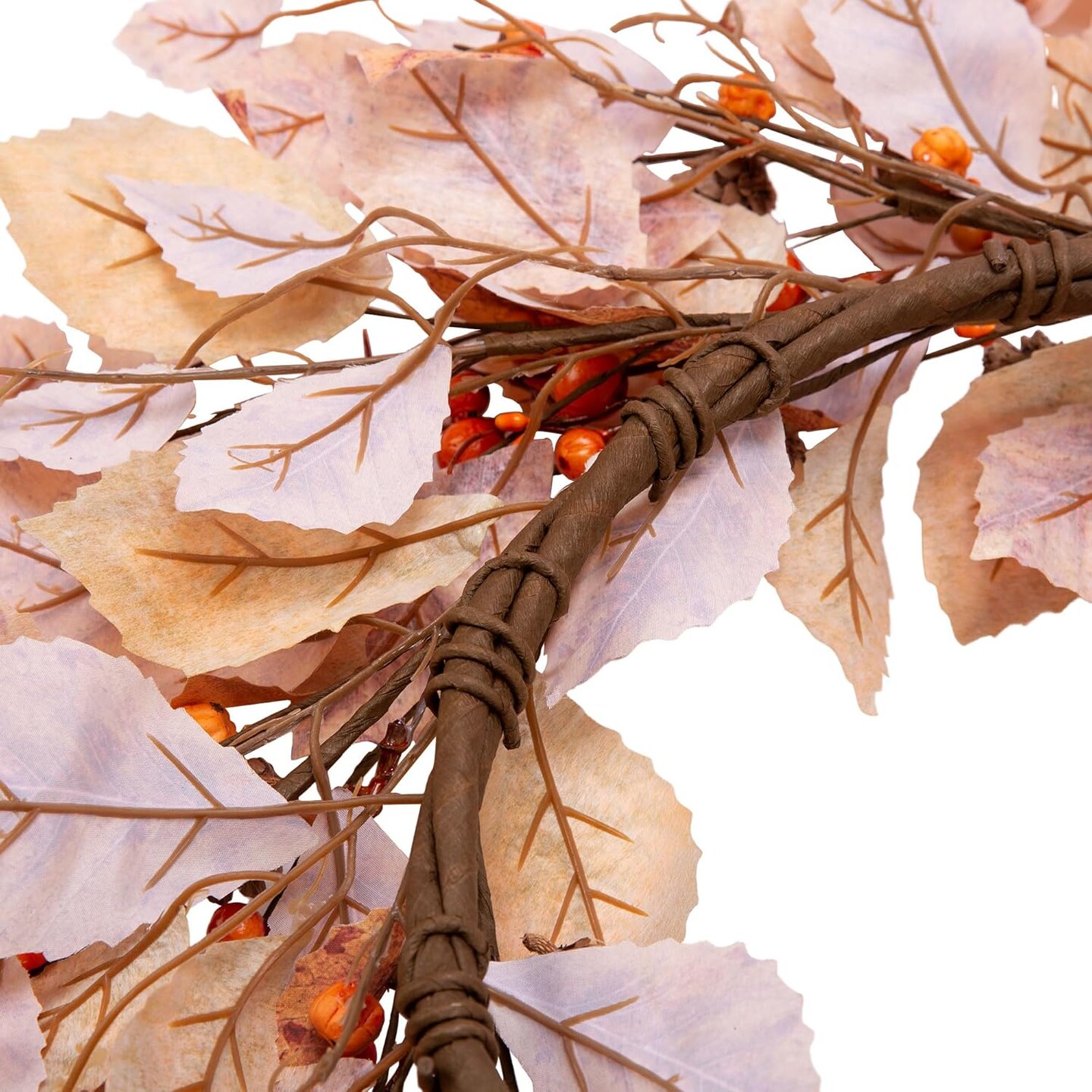 18 Inch Fall Leaves Wreath Fall Wreath Autumn Wreath for Front Door with Fall Leaves