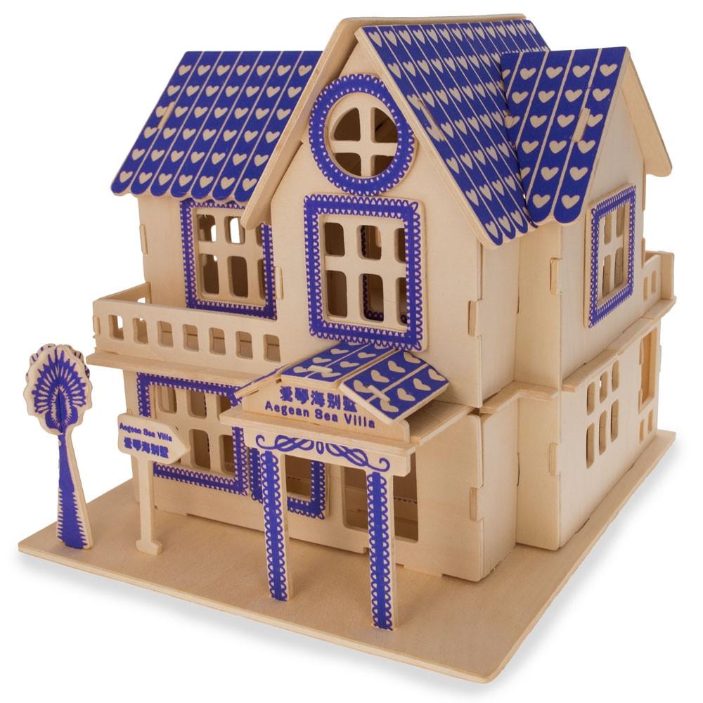 Family Home House Building Model Kit Wooden 3D Puzzle