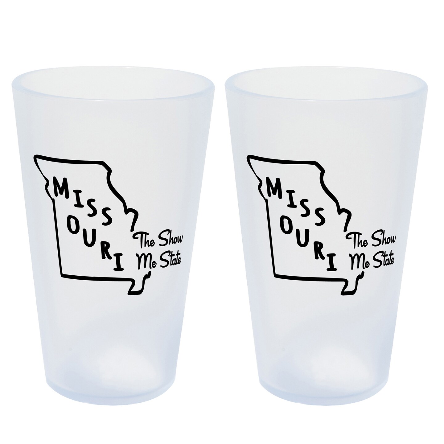 Silipint State Pint Glasses 16oz 2 Pack Missouri Icicle Silicone