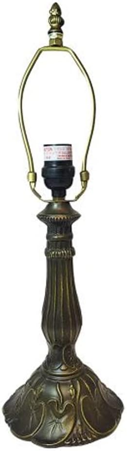 Lily Metal Lamp Base, Dark Bronze Finish With Gold Highlights, Nicely Weighted, 17.25" Tall