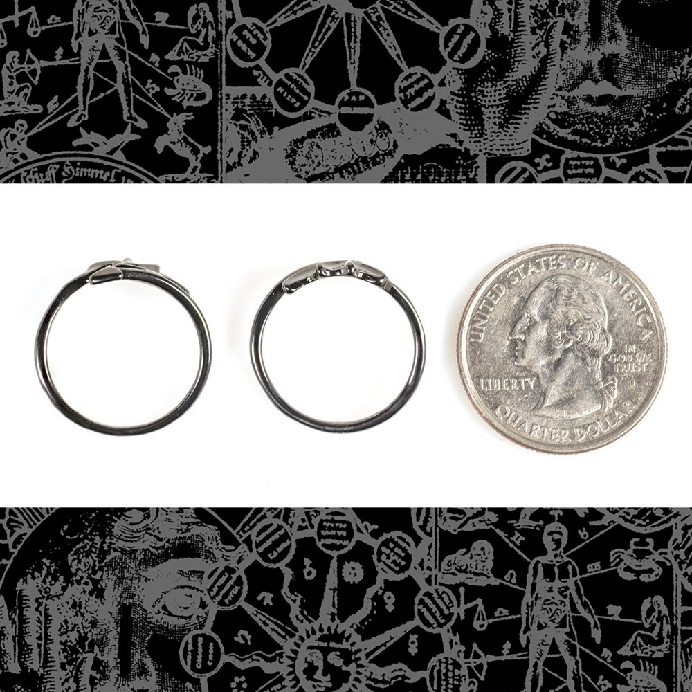 Gunmetal Bat or Devil Rings -Set of Two - Ring-B15