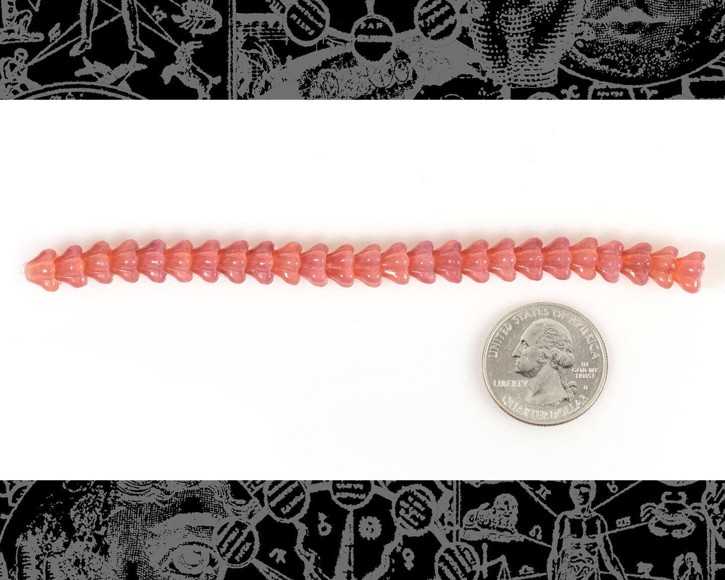 8mm x 6mm Soft Pink Glass Bell Flower Beads One Strand - XXX - GB-FB08