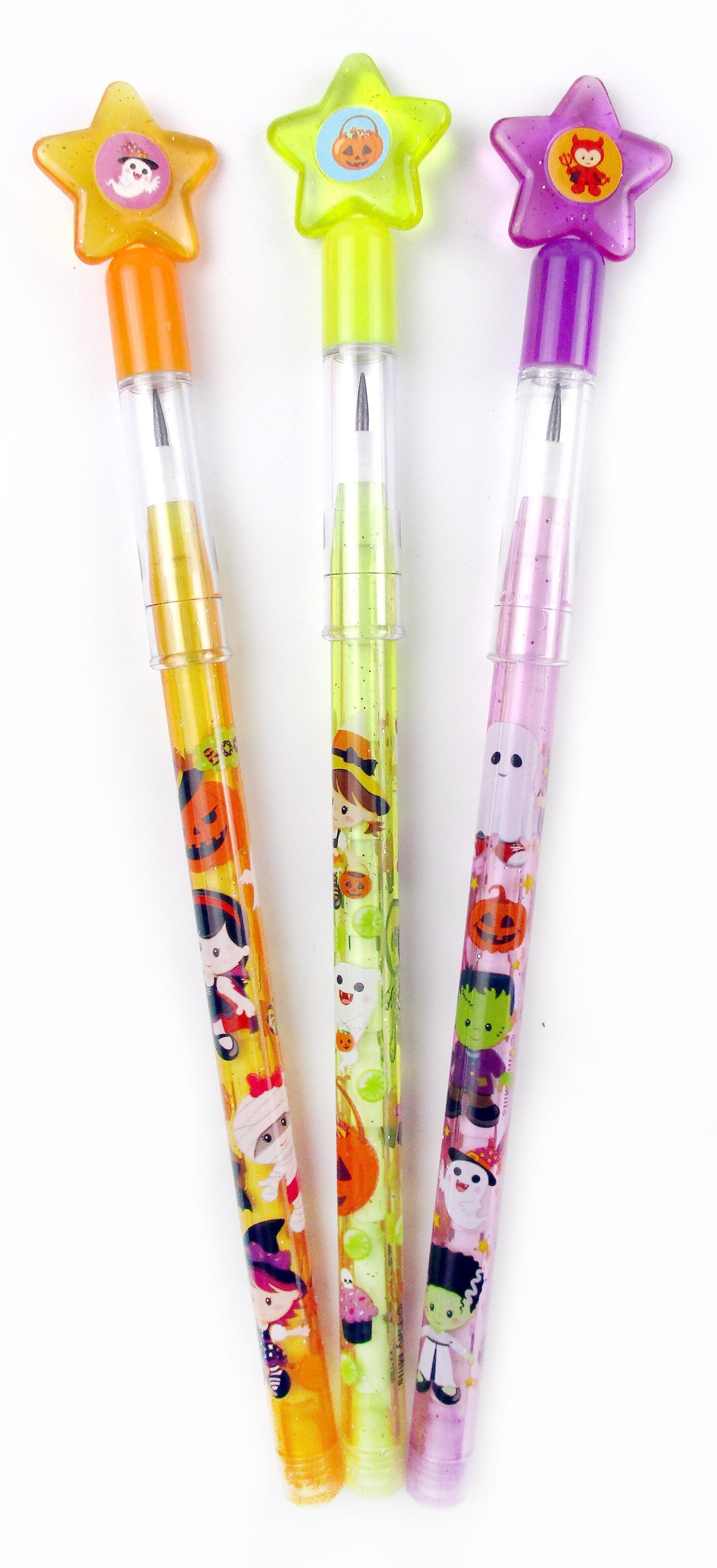 TINYMILLS Halloween Multi Point Stackable Pencil with Eraser for Party Favors Trick of Treat Party Favors