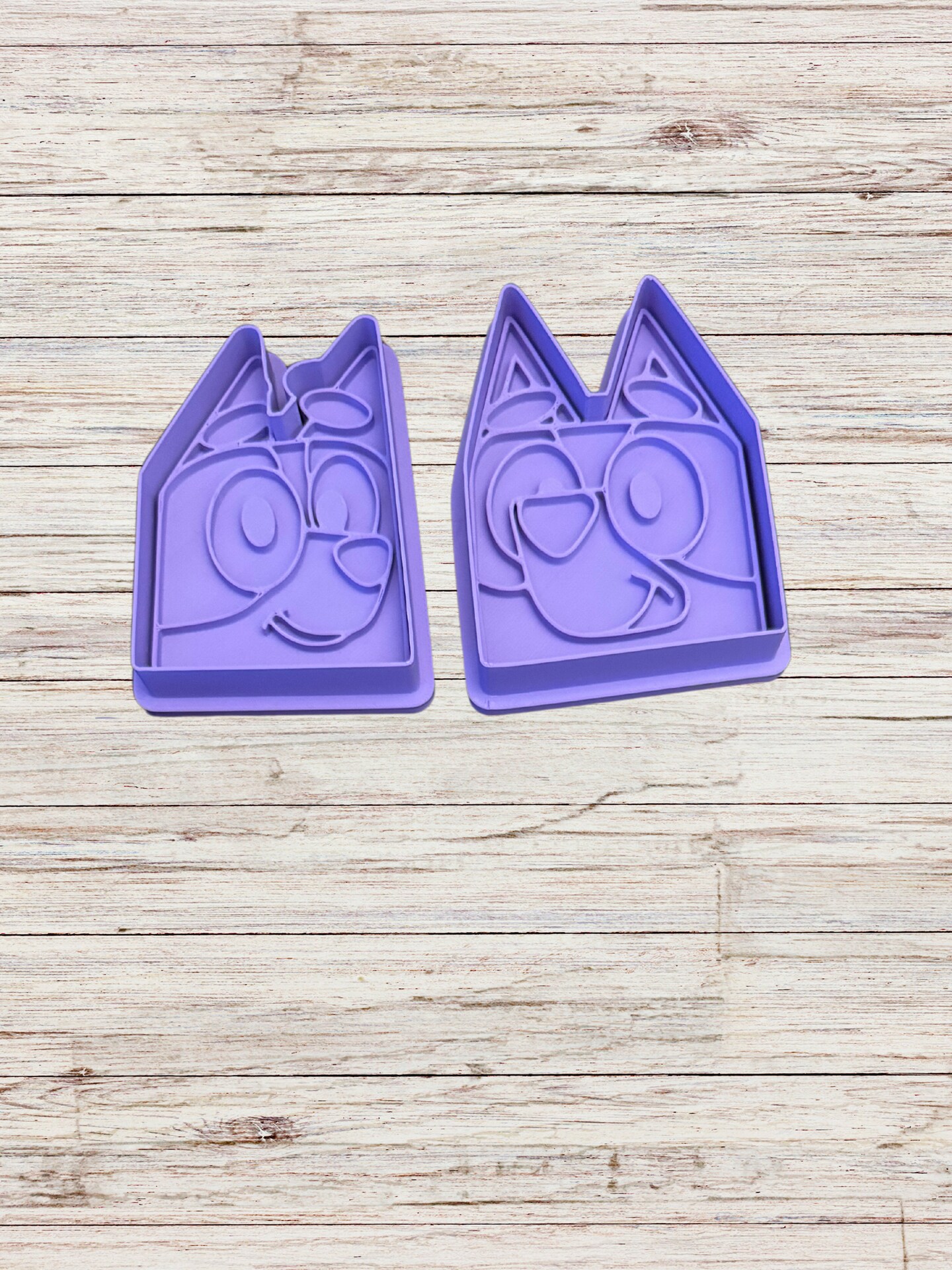 Bluey Heeler and Red Heeler Sisters cookie Size cutter set from 3.25 -3.5 inches
